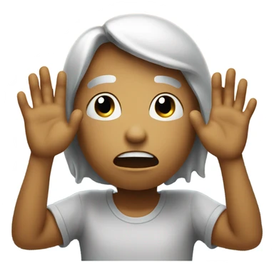 Sad face with hands raised to the sky in agony sticker