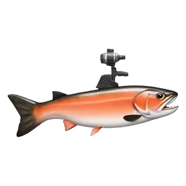 Salmon with a gun sticker