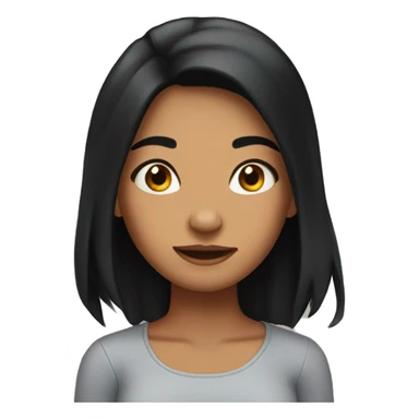 Girl with black hair as a crab sticker