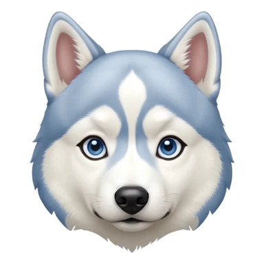 Cachorro macho husky siberiano pelagem branca e cinza claro e olhos azuis  sticker