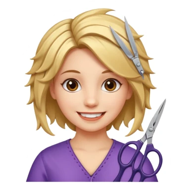 A girl that has sissors in her hair   sticker