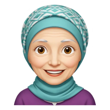 yaşlı beyaz tenli başörtülü teyze sticker