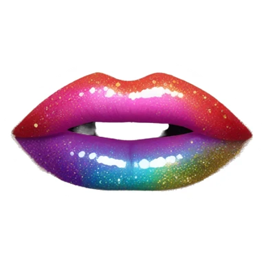 Rainbow ombre lip gloss with a lot of glitter sticker