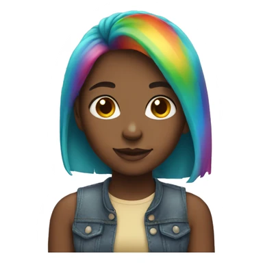 Girl with rainbow hair sticker