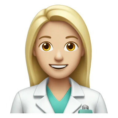women dentist with long blond hair sticker