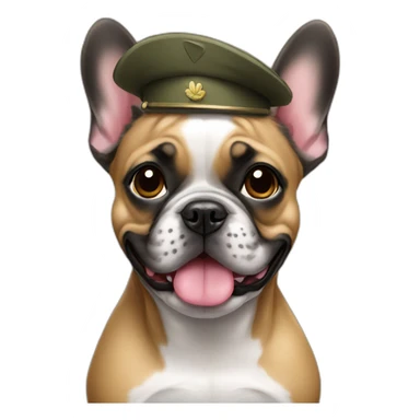 Frenchie dog military sticker