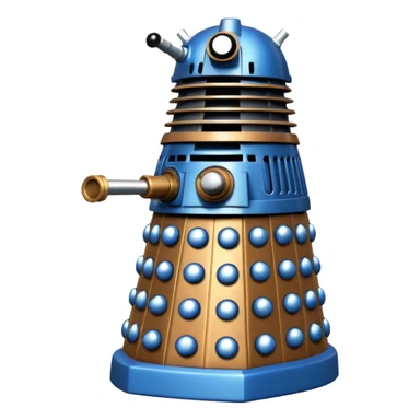 dalek silver, blue and bronze sticker