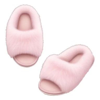 light pink fluffy slippers sticker