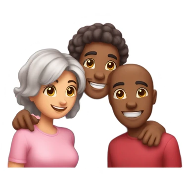 A trio of 3 friends wishing valentines day to each other. sticker