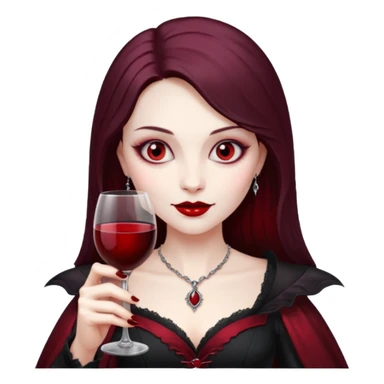 Vampire lady with wine glass sticker