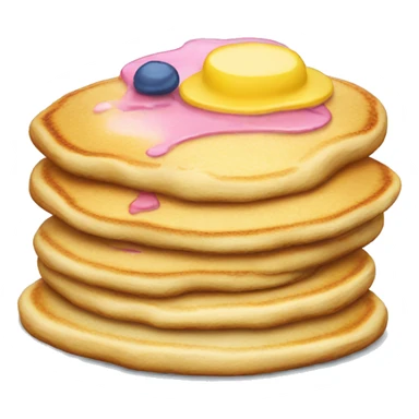 Pan cakes in blue, yellow, and pink stack   sticker