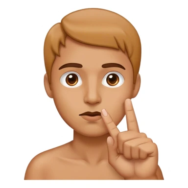 Face with a finger going across the top lip sticker