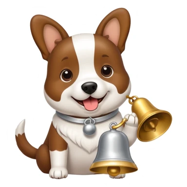 Doodle dog ringing bell sticker