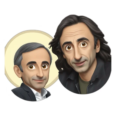 Éric Zemmour qui fais un câlin à Mohamed Henni sticker