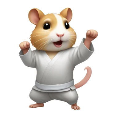 Hamster doing a karate chop sticker