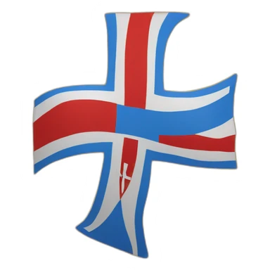 flag emoji with a blue Scandinavian cross with a red outline on a yellow background Ingermanland sticker