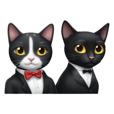 Tuxedo cat and black cat sticker