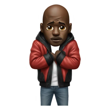 Michael Jordan in a jacket holds his head and is sad photorealistic serious sticker