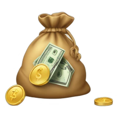 moneybag cash flowing out sticker