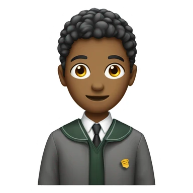 Teenager with umbrella and academic uniform sticker