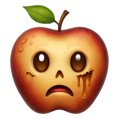 a disgusting, rotten apple sticker