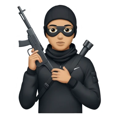 lightsking guy wearing a nike ski mask wearing black shirt and black jeans with a gun in his pocket sticker