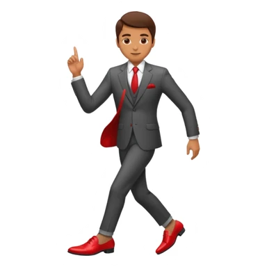 man with glasses wearing a suit and red shoes sticker
