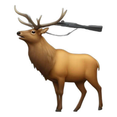 Elk with a rifle sticker