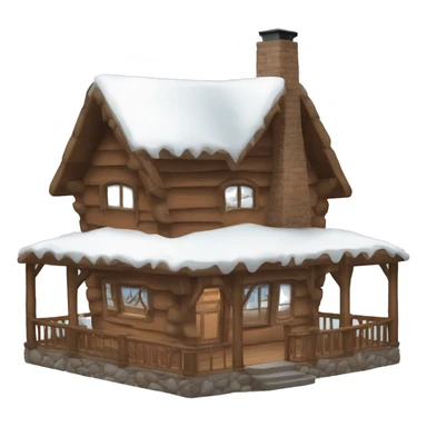 cozy lodge with snow sticker