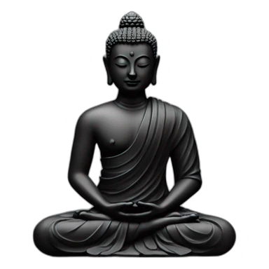 Meditación buddhist zen black statue sticker