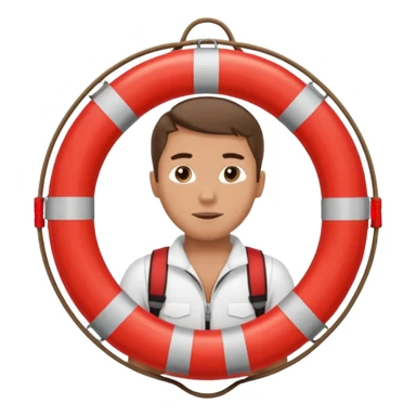 Lifeguard Holding Rescue Tube circle  sticker