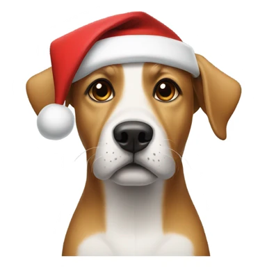 Dog wearing a Santa hat sticker