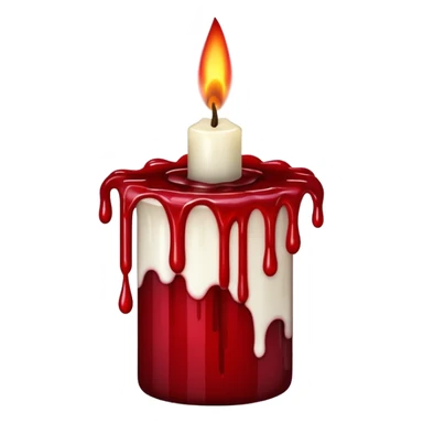 candle with blood drips dark red sticker