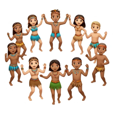 tribals dancing holding hands dancing in a circl sticker