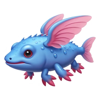 Axolotl blue fly sticker