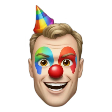 Jonathan Toews as a rainbow circus clown sticker