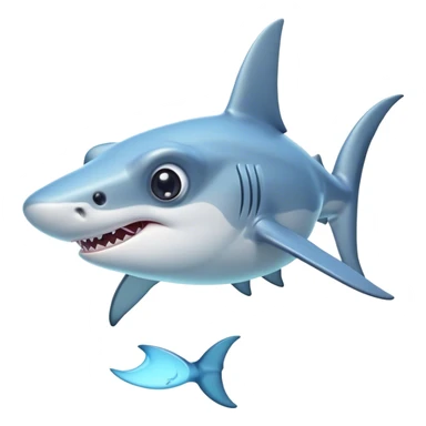 Cinematic Cute Hammerhead Shark Portrait Emoji, Head tilted playfully and inquisitively, with a charming, distinctive hammer-shaped head and wide, expressive eyes on either side, a sleek, smooth body accented by gentle fin curves, Simplified yet irresistibly adorable features, highly detailed, glowing with a soft, inviting ocean glow, high shine, affectionate and lively, stylized with a touch of whimsical marine charm, soft glowing outline, capturing the essence of a mischievous yet endearing hammerhead that seems as if it could swim out of the screen into your heart! sticker