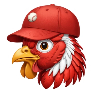 rooster with baseball cap sticker