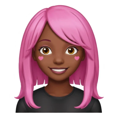 Black girl with long pink wig sticker