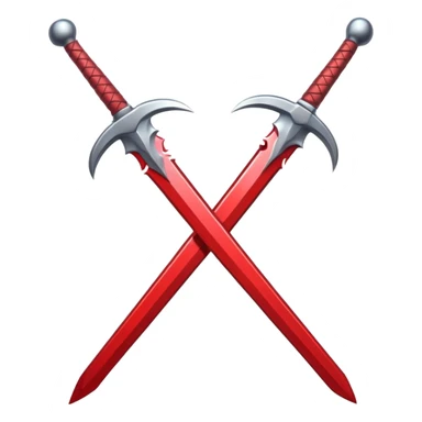 glitter red two sword sticker