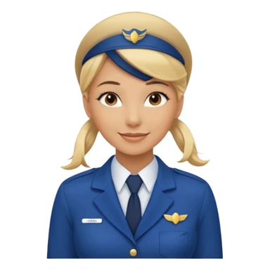 female flight attendant hugging sticker