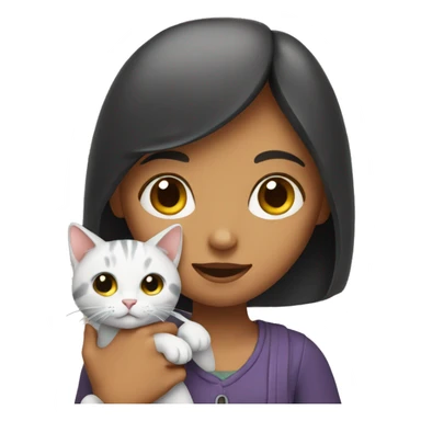 Girl with cat in hand sticker