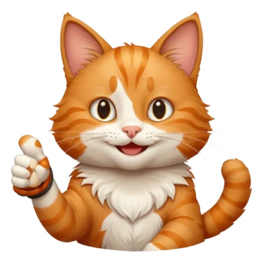Cat smiling and giving thumbs up sticker