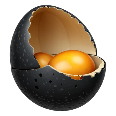 black  egg cracked open sticker