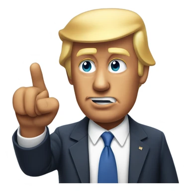 donald trump half body speaking and pointing a finger sticker