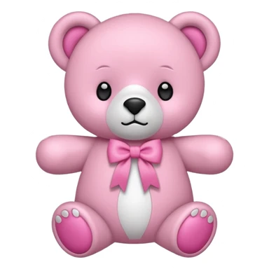 Oso de peluche blanco Adorable con un lazo rosa sticker