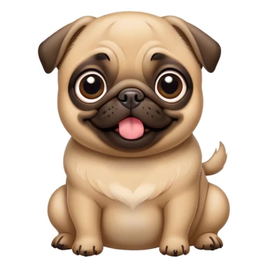 Cinematic Comical Fawn Pug Portrait Emoji, Head tilted dramatically with an exaggeratedly amused expression, featuring a glossy fawn coat with a smooth finish, wide, expressive dark eyes filled with playful disbelief, Simplified yet hilariously expressive features, highly detailed, glowing with a slightly sassy glow, high shine, dramatic yet playful, stylized with an air of cheeky mischief, bright and endearing, soft glowing outline, capturing the essence of a spirited and over-the-top companion, so meme-worthy it feels like it could side-eye its way into internet fame instantly! sticker