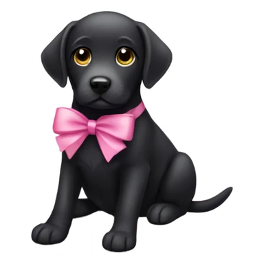 black Labrador with pink bow  sticker