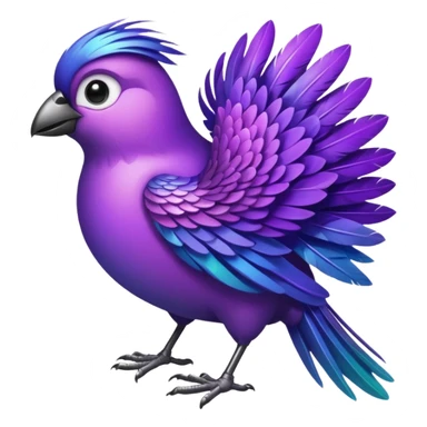purple feathered bird sticker