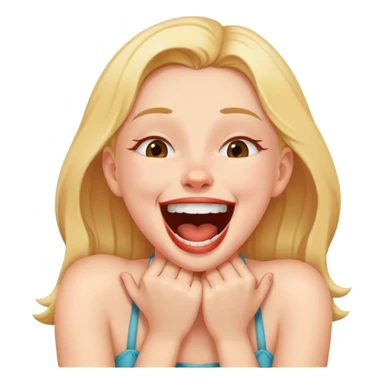 girl choking her self laughing sticker